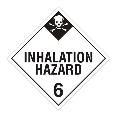 Top Tape And  Label. INCOM Class 6.2 Inhalation Hazard Adhesive Vinyl Placard - 100/Pkg TA620PS